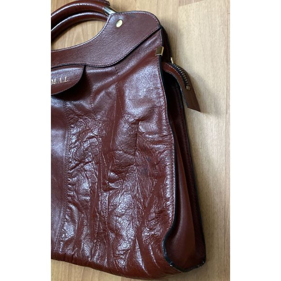 Vintage Leather School Florence Retro Handbag Purse Red Leather - Picture 4 of 12